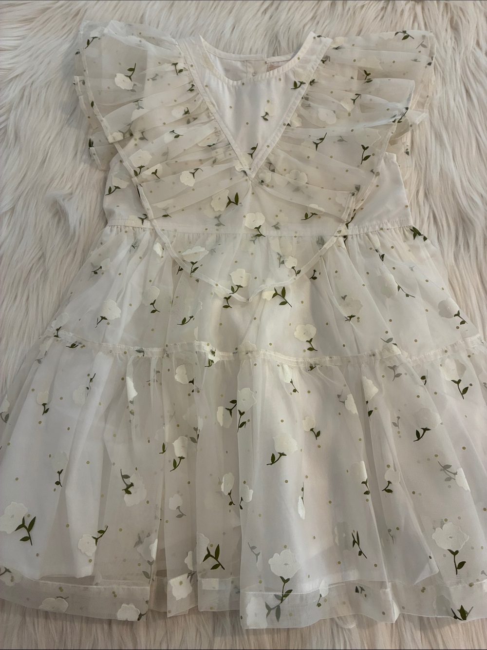 Pink Chicken Girls Rafaela Dress—White Flower Toss